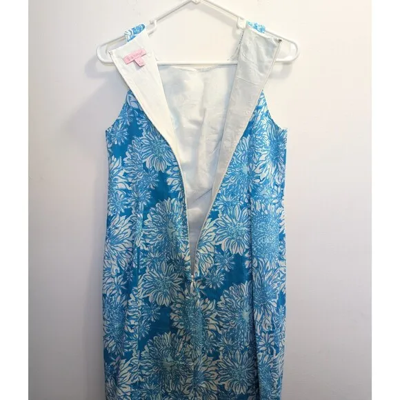 Lilly Pulitzer Women's 4 Lion In The Sun Ariel Blue Crochet Detail Shift Dress