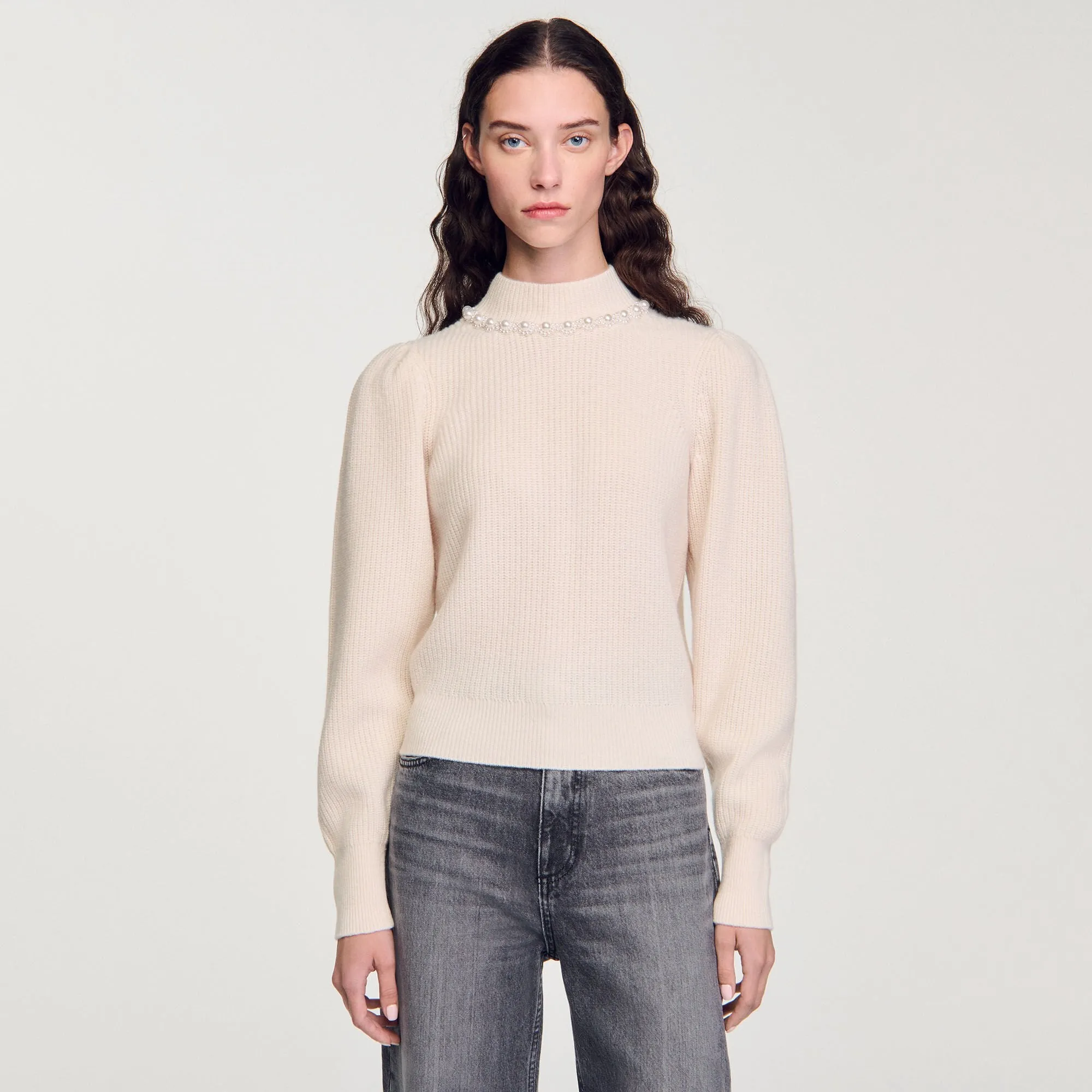 Lisa Ribbed Wool And Cashmere Jumper Ecru