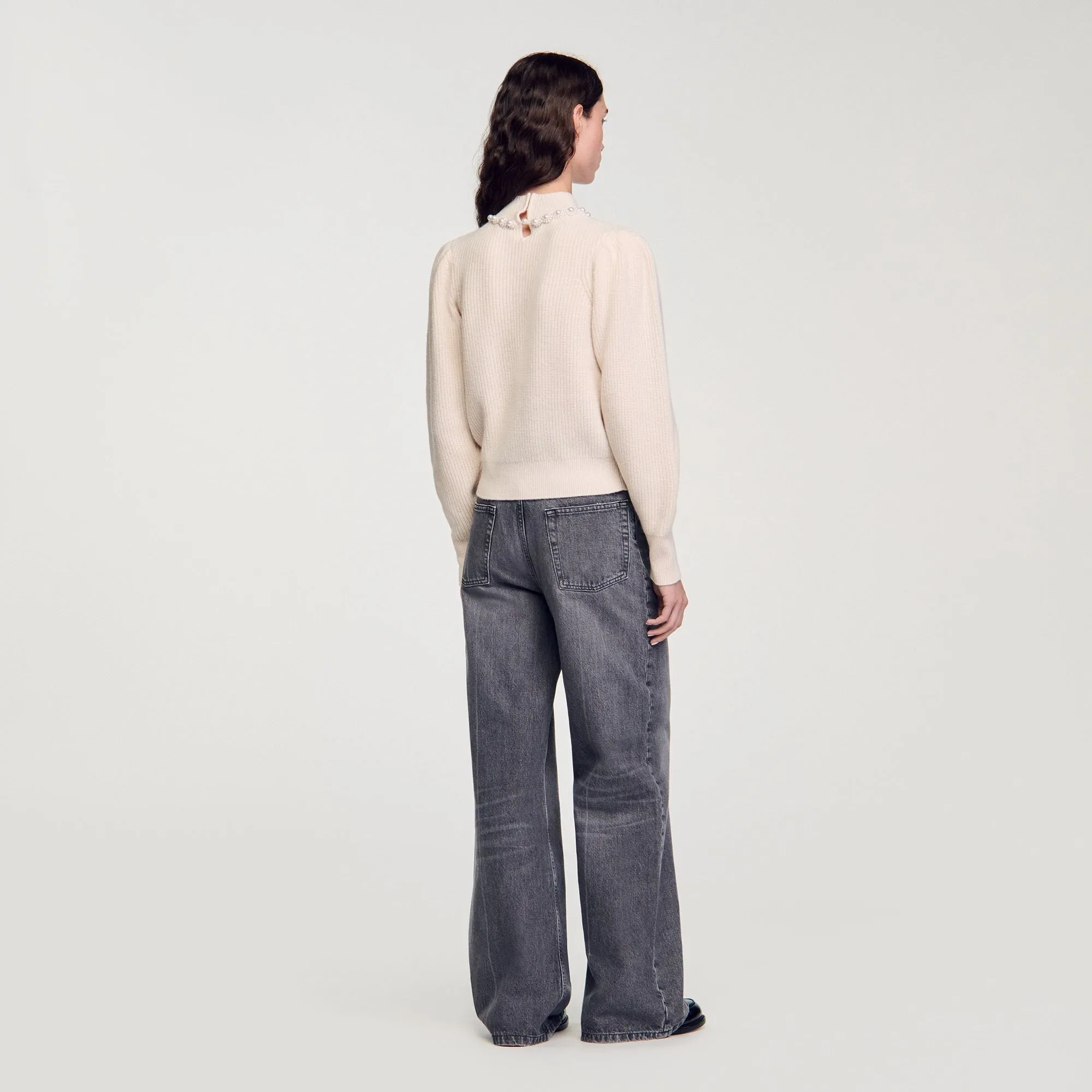 Lisa Ribbed Wool And Cashmere Jumper Ecru