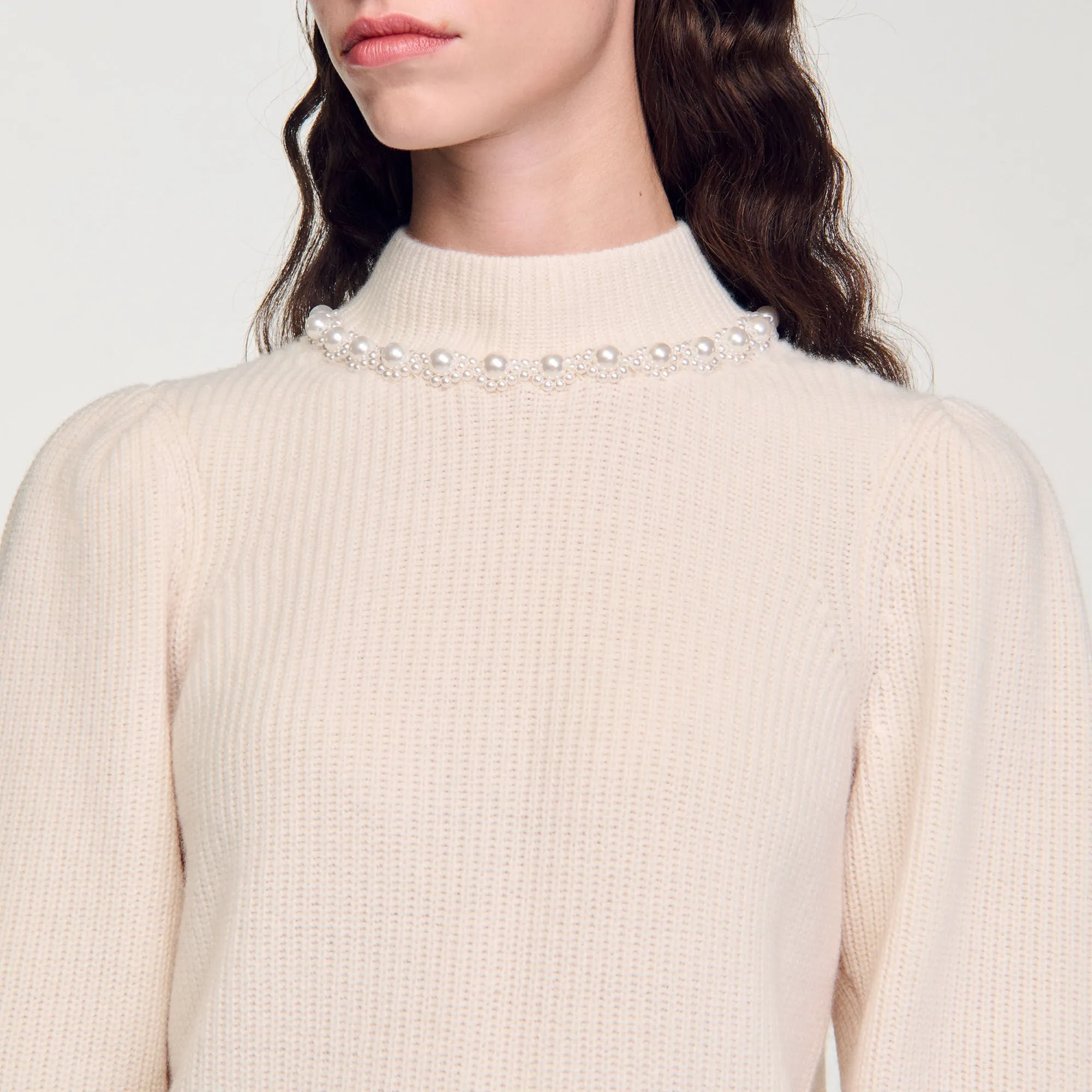 Lisa Ribbed Wool And Cashmere Jumper Ecru
