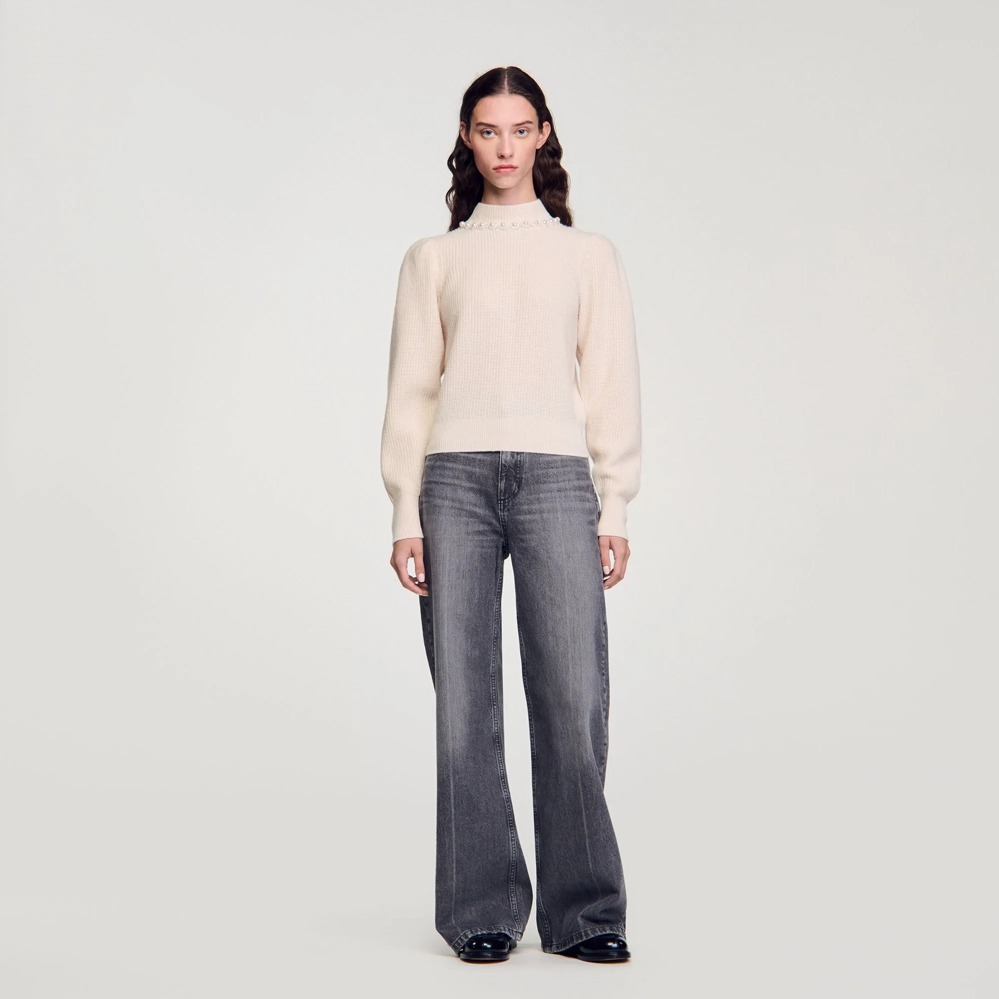 Lisa Ribbed Wool And Cashmere Jumper Ecru