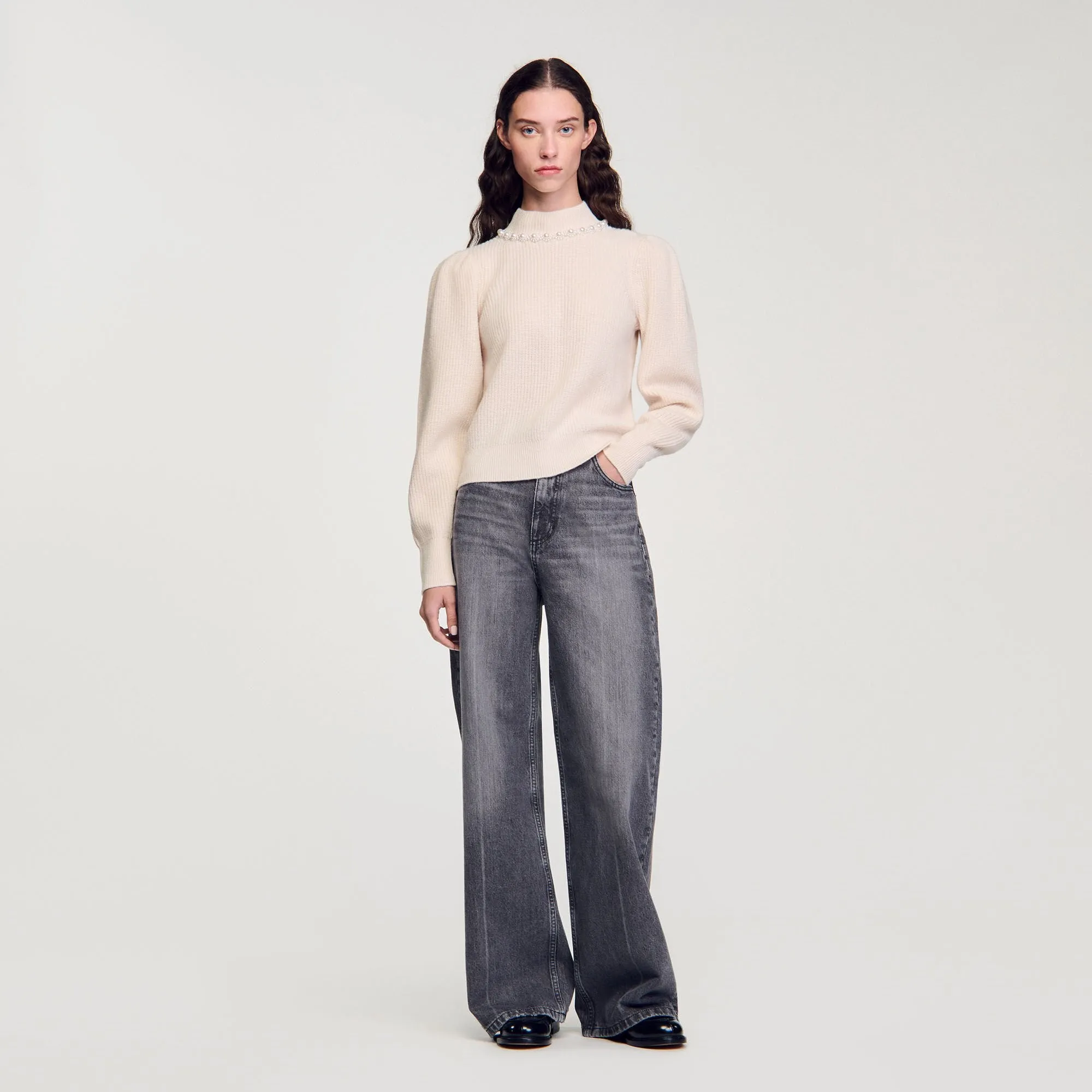 Lisa Ribbed Wool And Cashmere Jumper Ecru