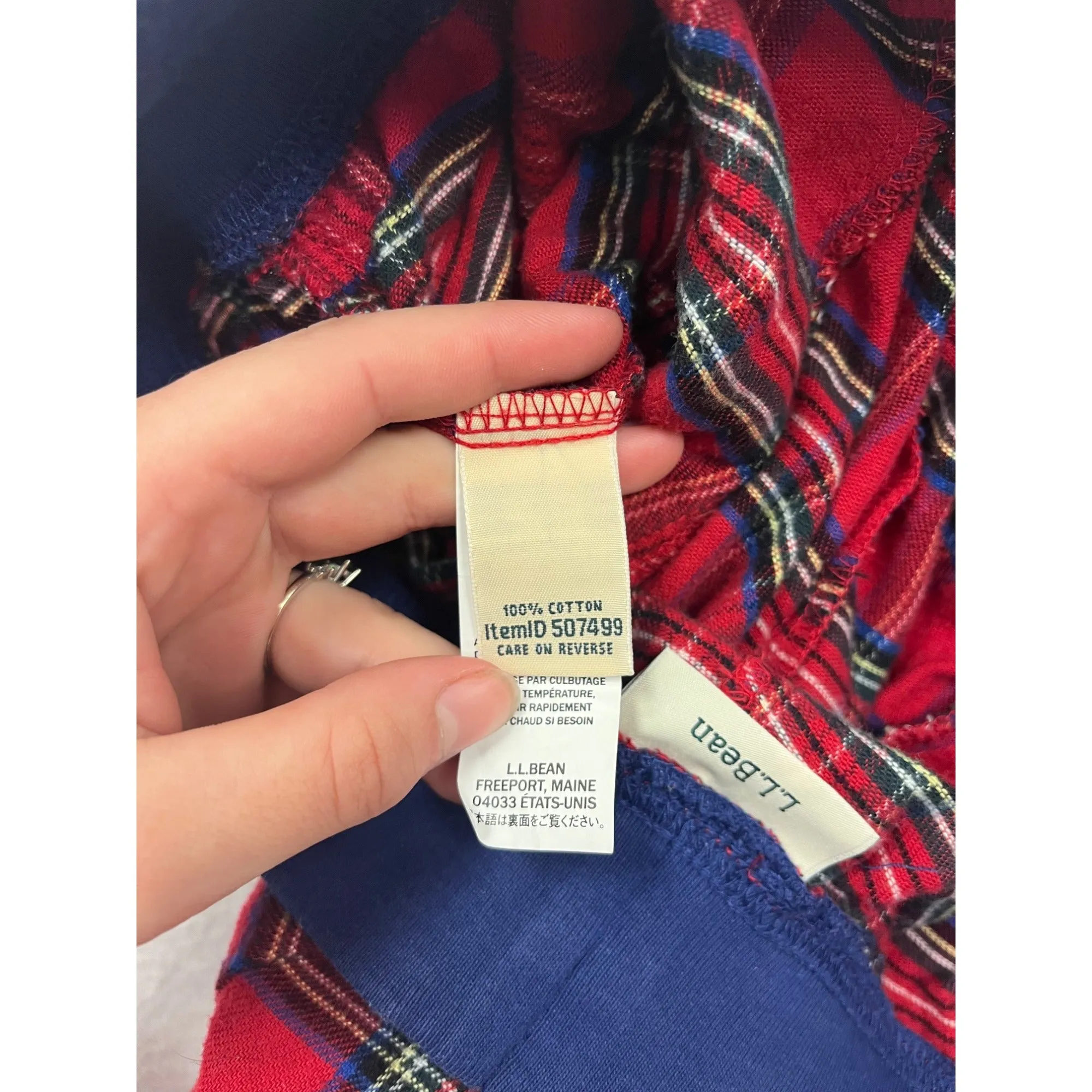 L.L.Bean Mens Red Plaid Pajama Pants S Elastic Waistband With Drawstring Comfortable Sleepwear #6864