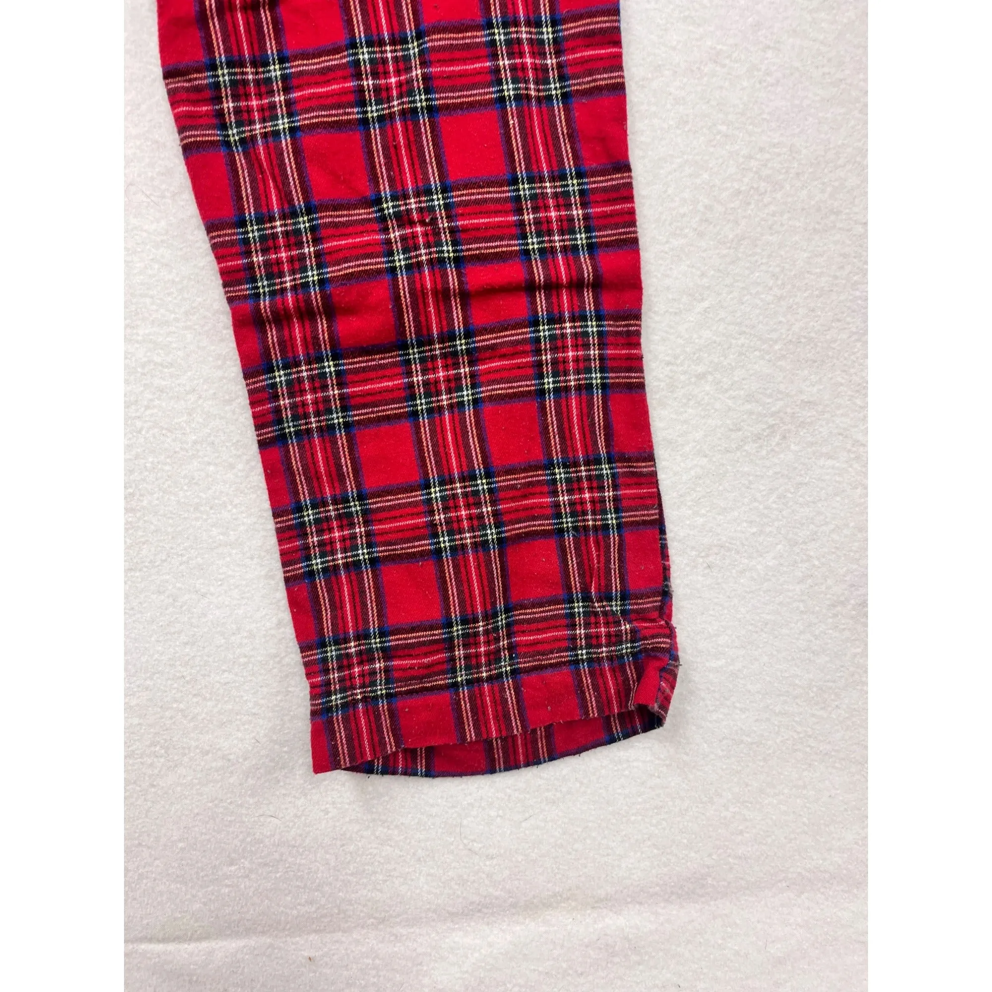 L.L.Bean Mens Red Plaid Pajama Pants S Elastic Waistband With Drawstring Comfortable Sleepwear #6864