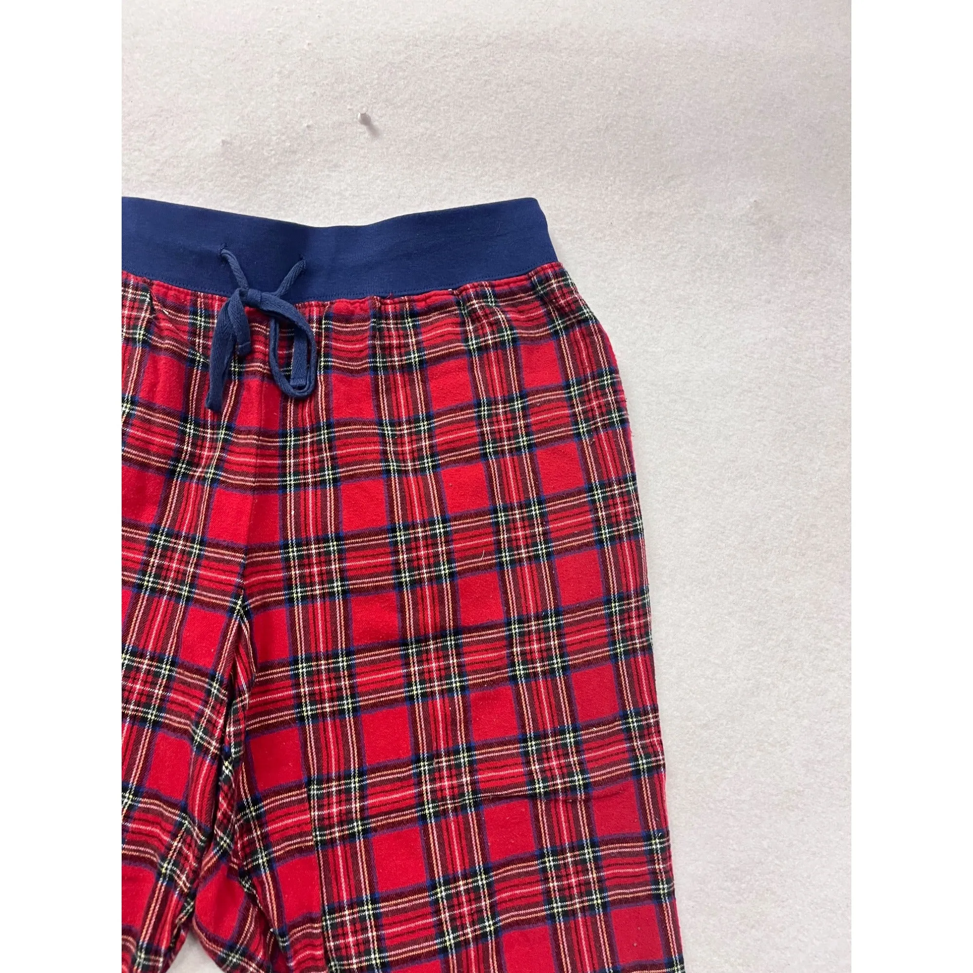 L.L.Bean Mens Red Plaid Pajama Pants S Elastic Waistband With Drawstring Comfortable Sleepwear #6864