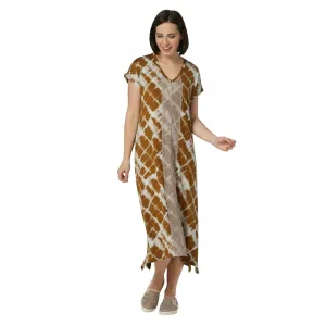 LOGO by Lori Goldstein Women's Tie-Dyed Oversized Knit T-Shirt Dress