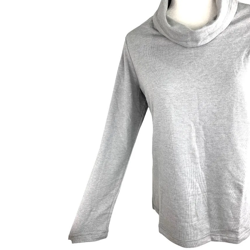 Long Sleeve Gray Cowl Neck Petite M Tops Women's Sweaters