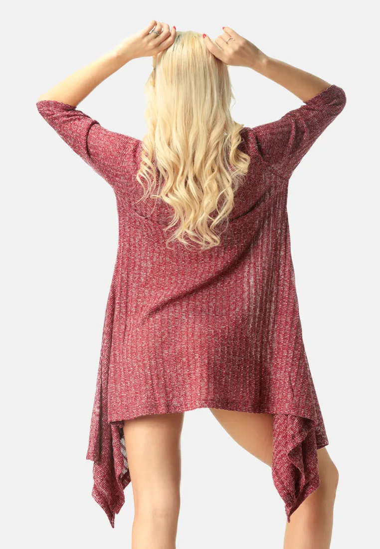 long sleeve irregular hem sweater dress