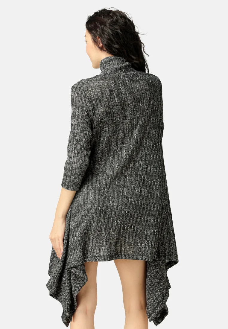 long sleeve irregular hem sweater dress