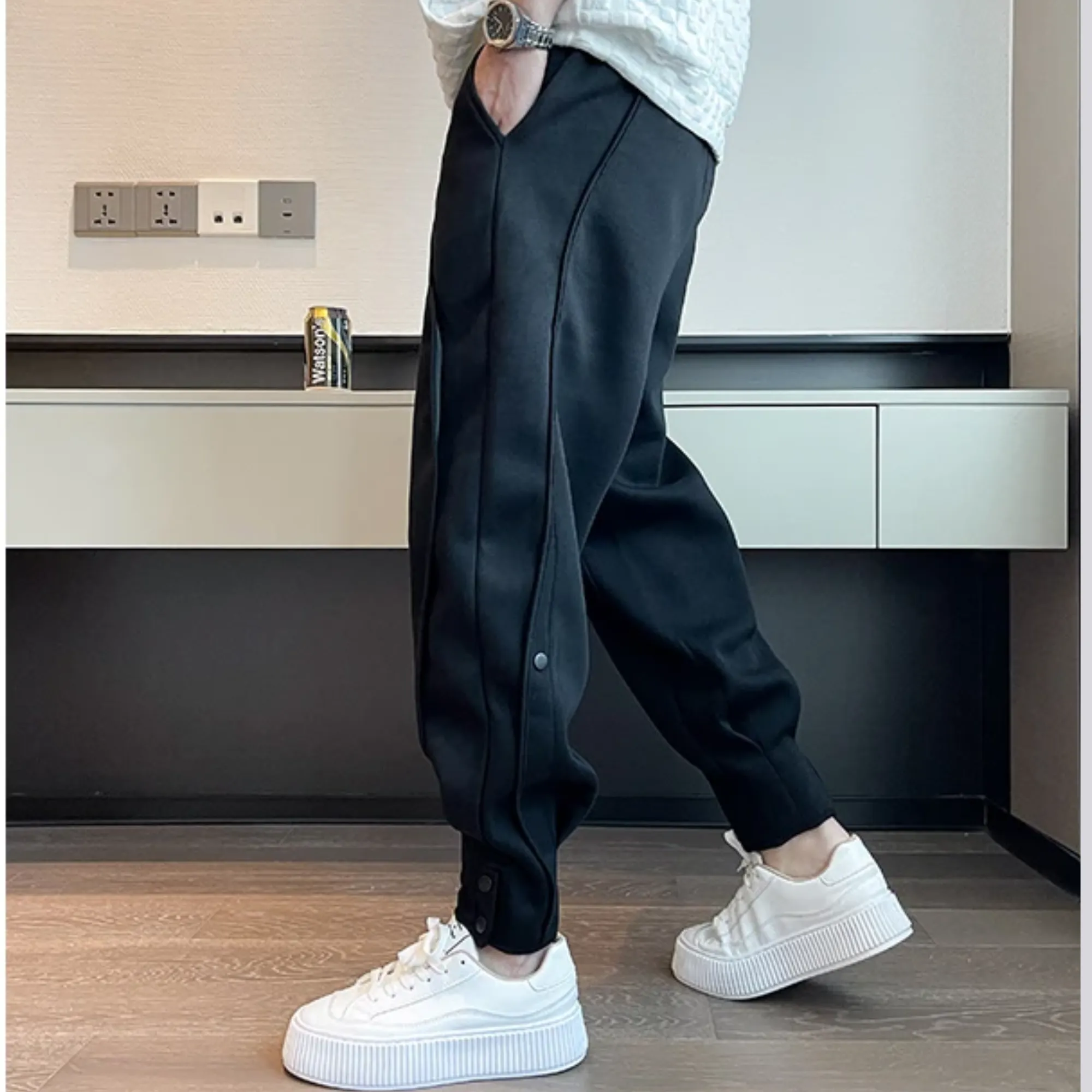 Lorenzo - Men's Casual Sweatpants With Button Ankle Cuffs