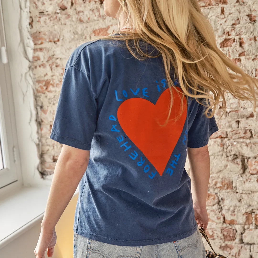 Love kiss tee blauw