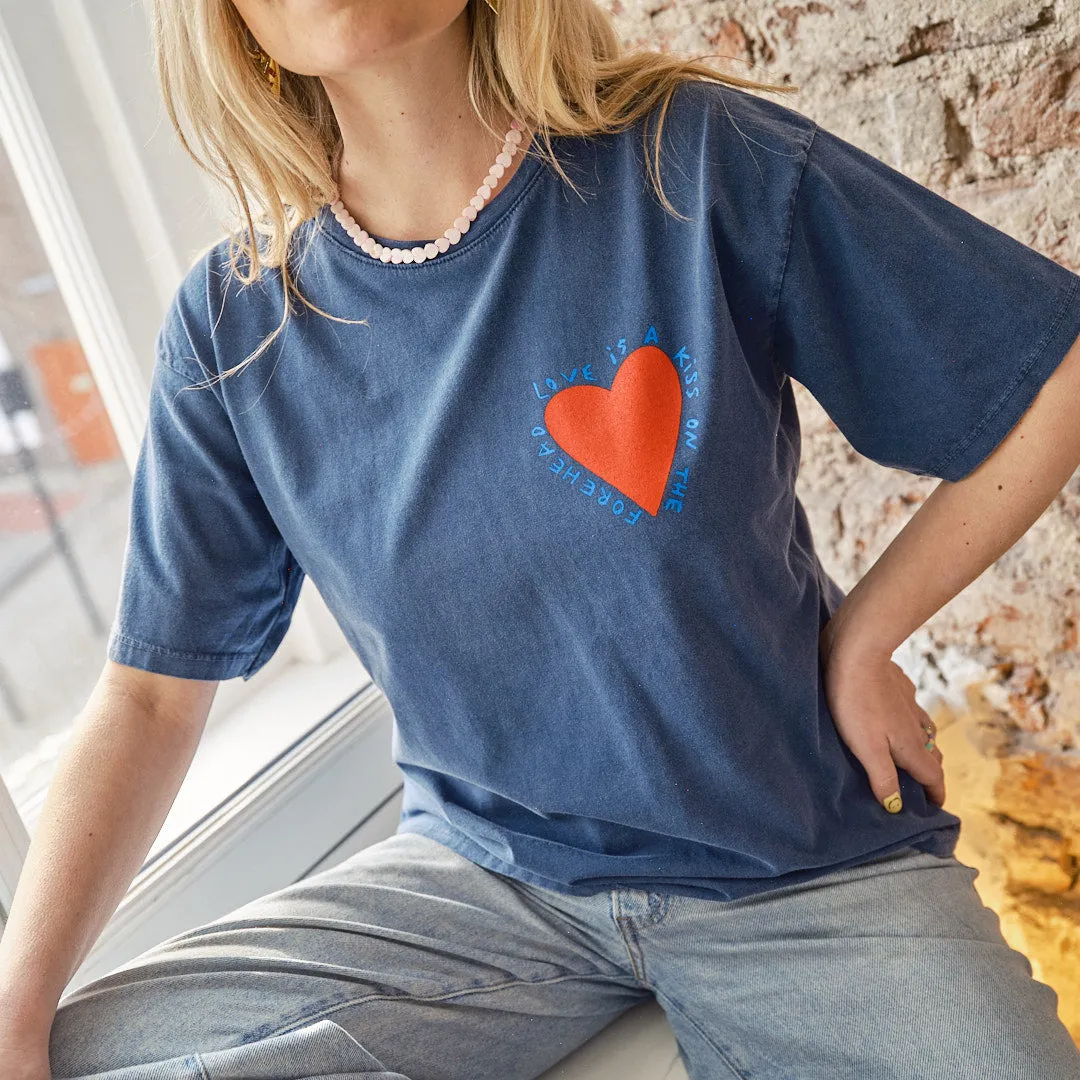 Love kiss tee blauw