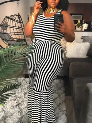 LW Plus Size Striped Bodycon Cami Dress Summer Sleeveless Dress Women&#39;s Tank Top Bodycon Mini Club Dress Dresses maxi dress