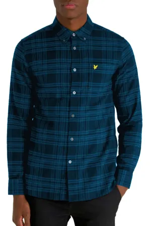 Lyle & Scott Mens Check Flannel Shirt LW1904V Apres Navy