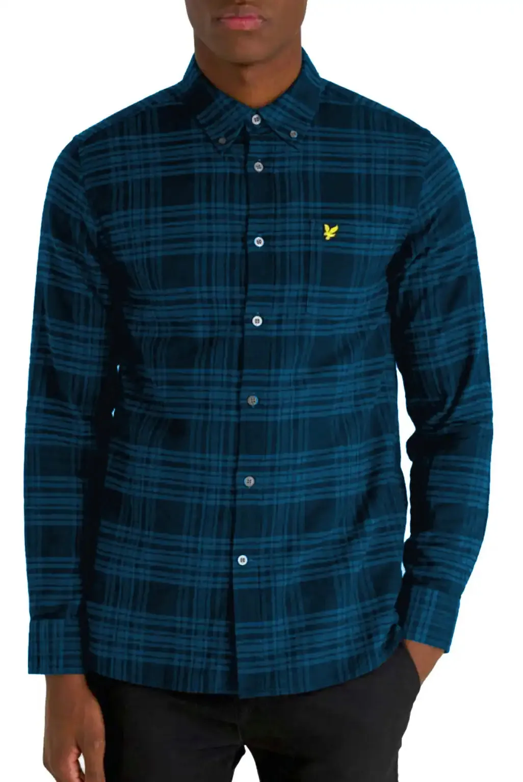 Lyle & Scott Mens Check Flannel Shirt LW1904V Apres Navy