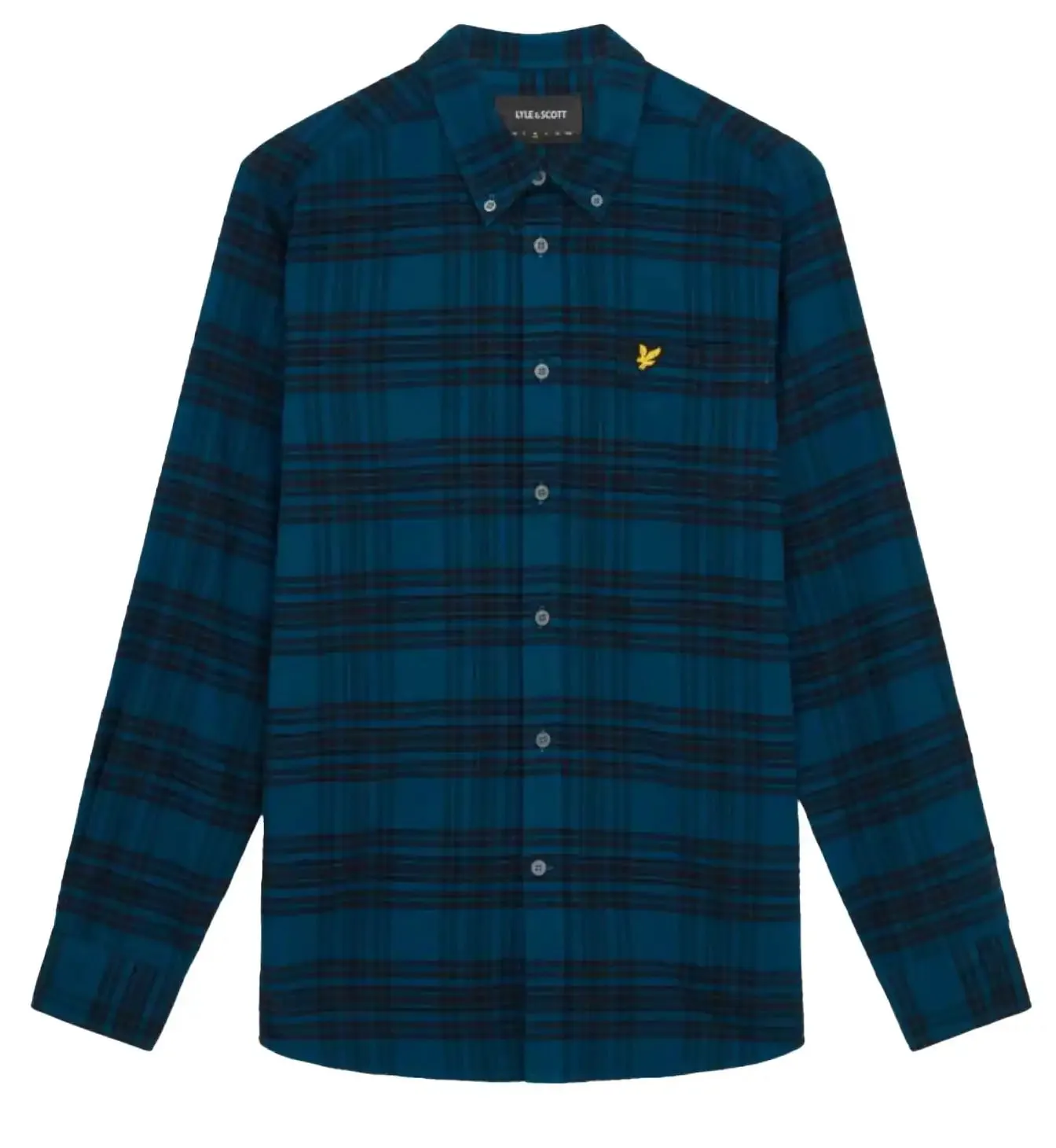 Lyle & Scott Mens Check Flannel Shirt LW1904V Apres Navy