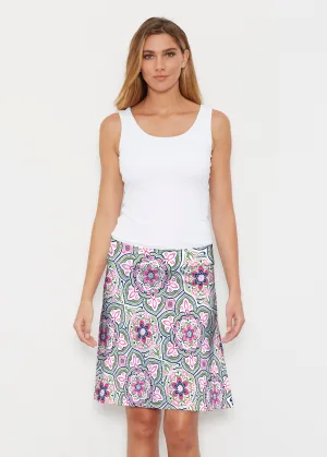 Mandala Geo Blue (13503) ~ Silky Brenda Skirt 21 inch