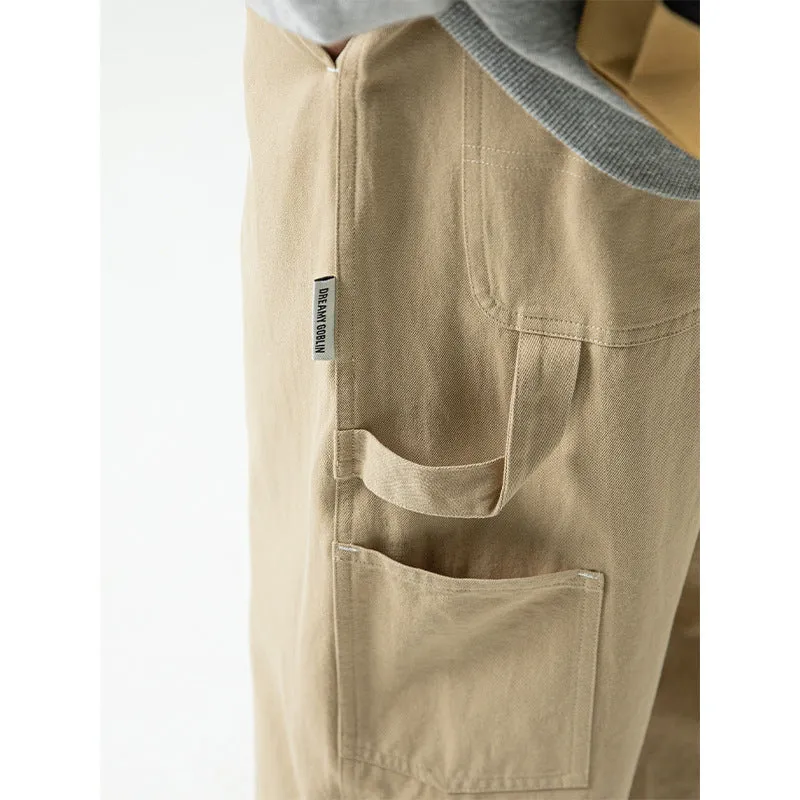 Men Cargo Pants Retro Classic Casual Pants Men's Spring Loose Cotton Trousers