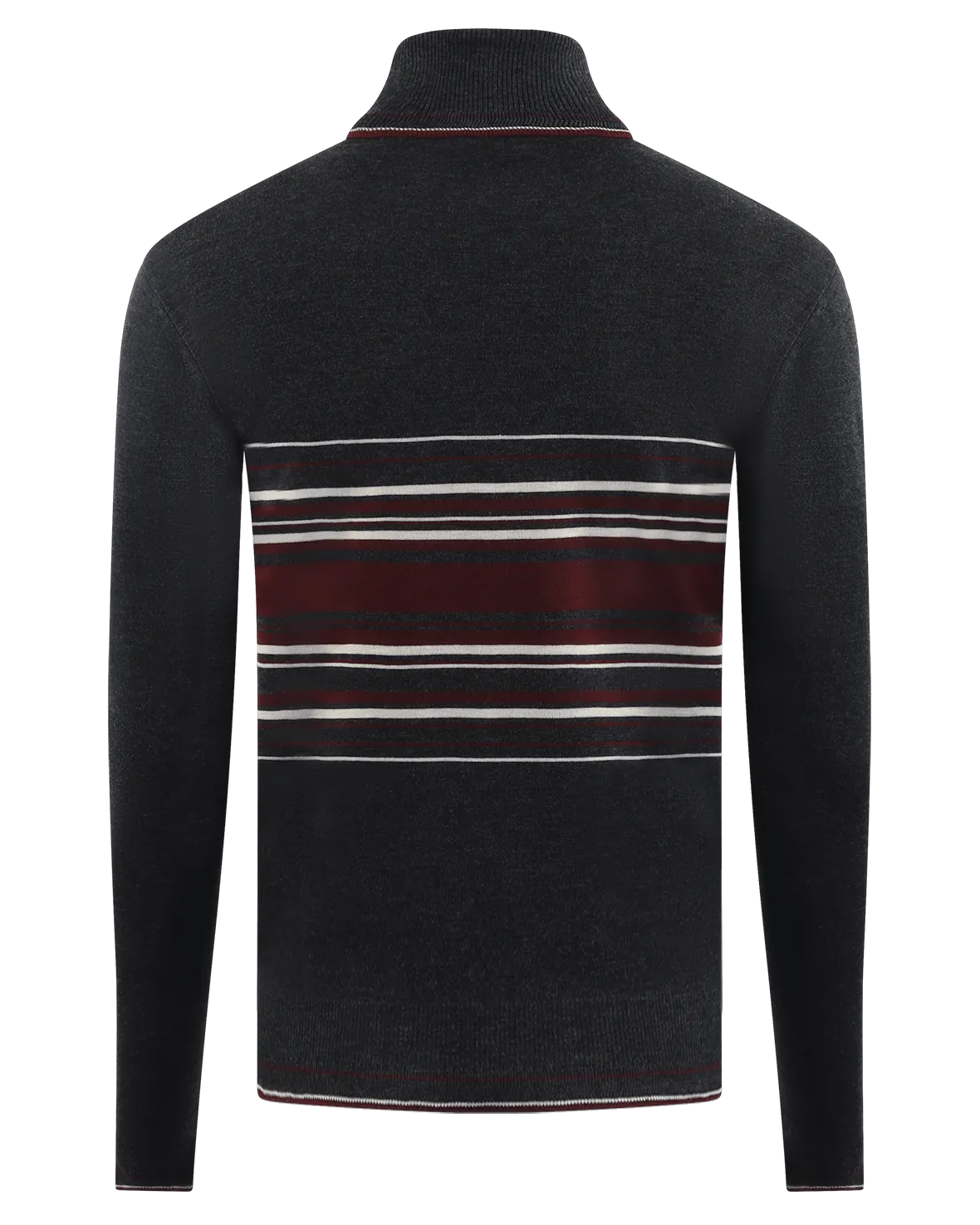 Men Wool Turtle Neck Black/Red