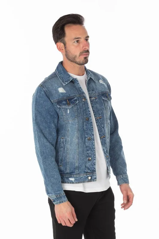 Men's Denim Distressed Jacket