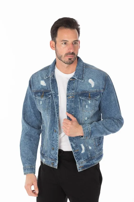 Men's Denim Distressed Jacket