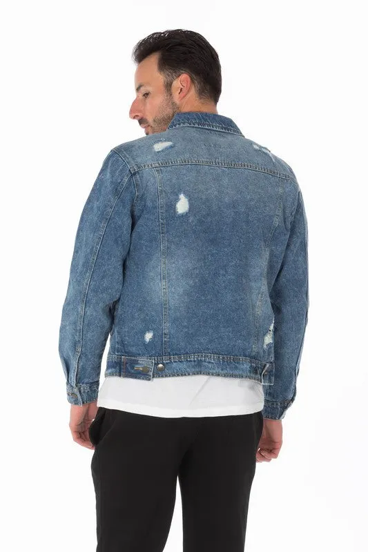 Men's Denim Distressed Jacket
