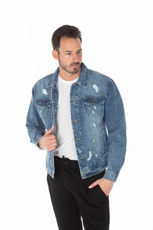 Men's Denim Distressed Jacket