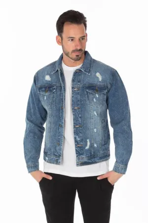 Men's Denim Distressed Jacket