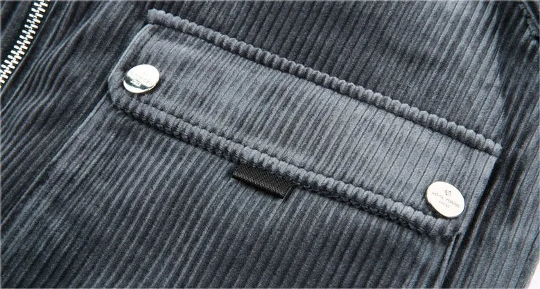 Men's Down Jacket with Elastic Band Cuffs and Flap Pockets