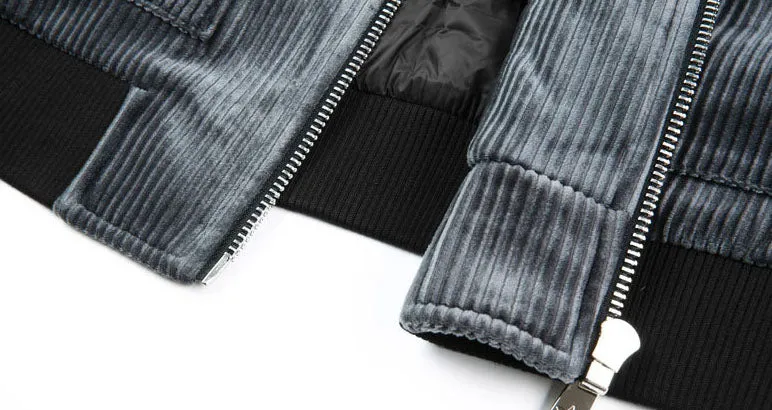 Men's Down Jacket with Elastic Band Cuffs and Flap Pockets
