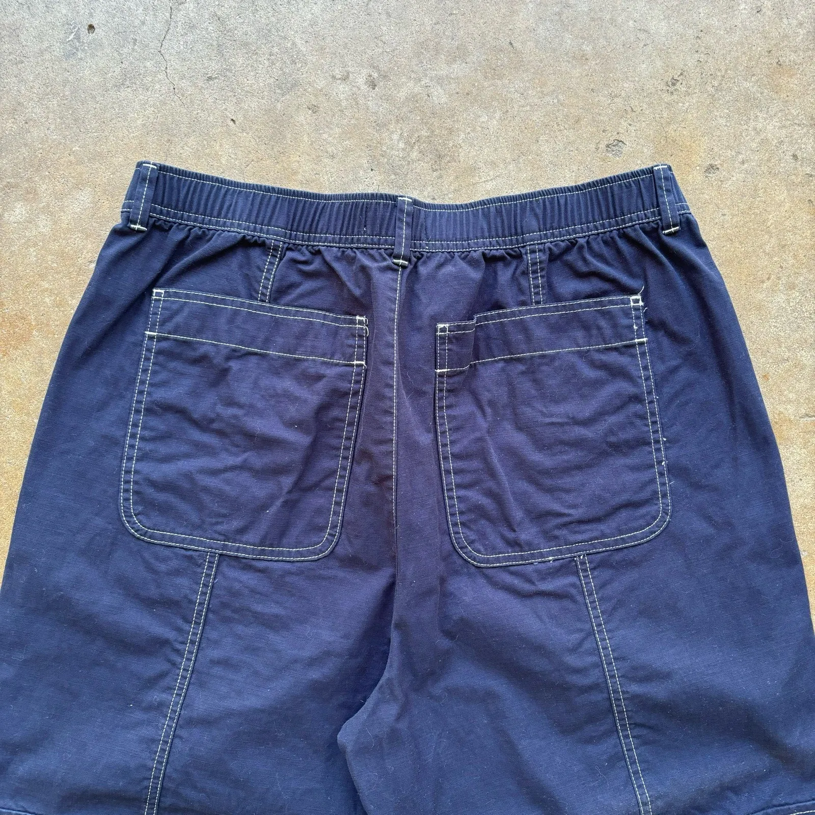Men's Navy Blue Contrast stich cargo pants Size Large