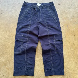 Men's Navy Blue Contrast stich cargo pants Size Large