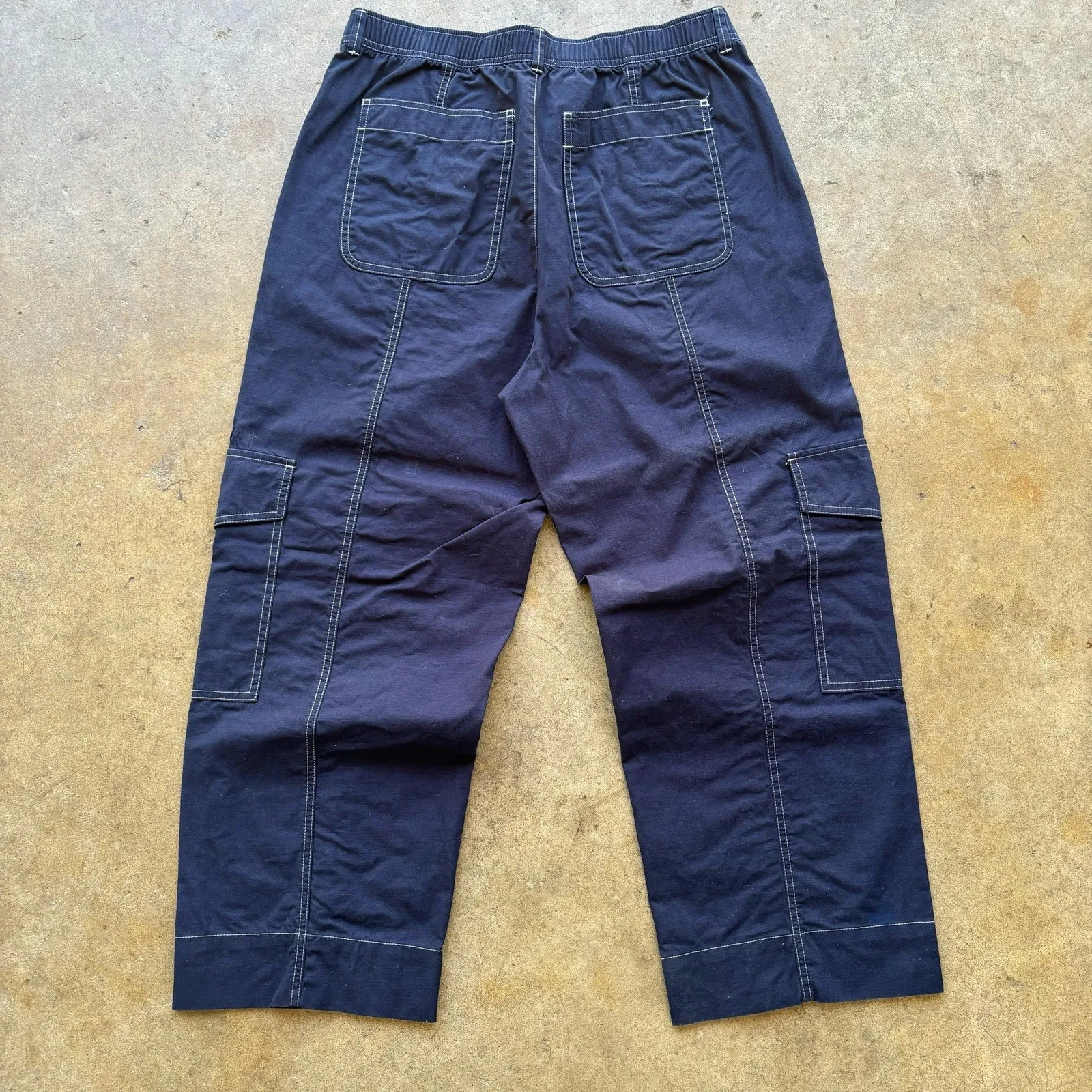 Men's Navy Blue Contrast stich cargo pants Size Large