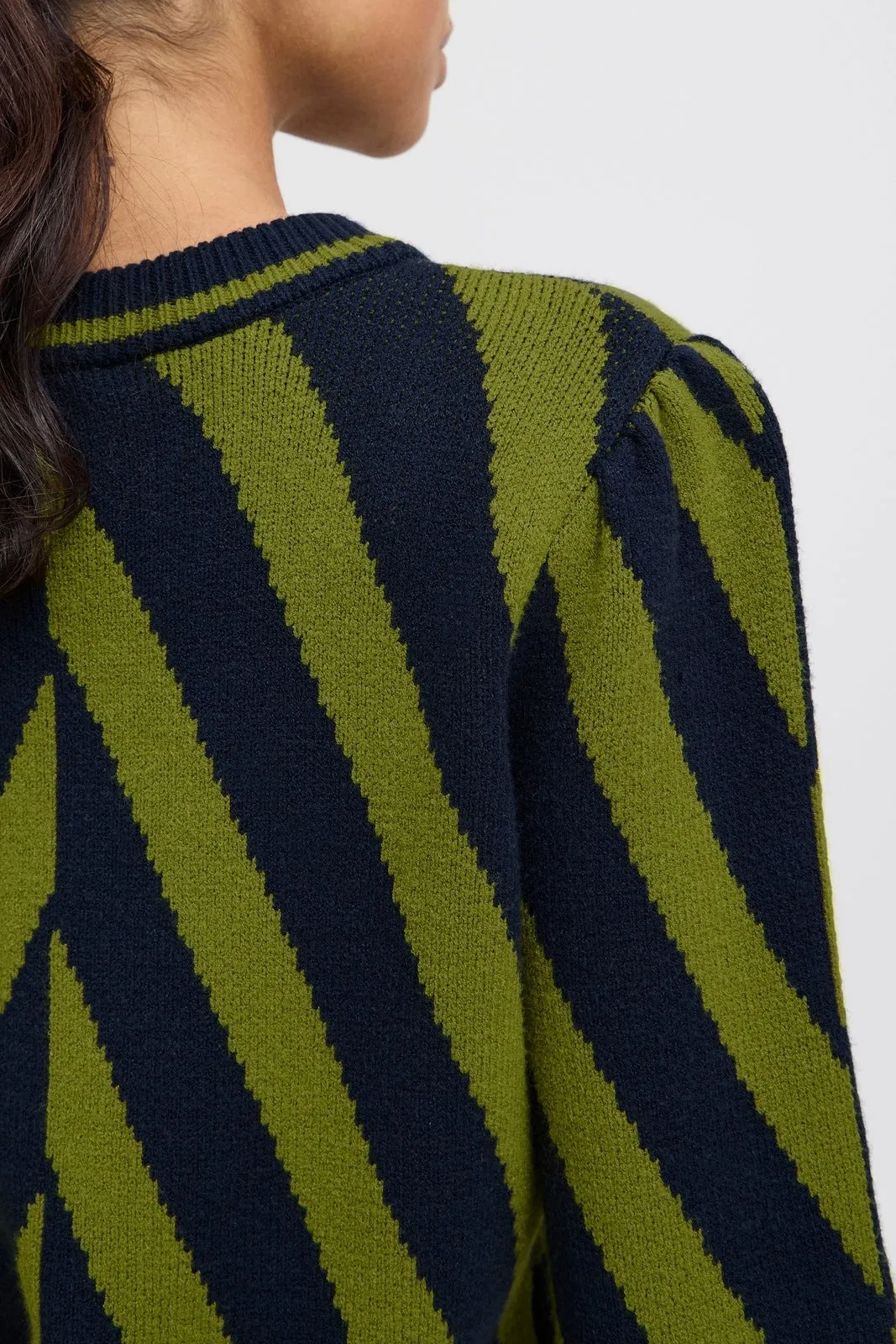 Milo Striped Knit Jumper - Woodbine Mix