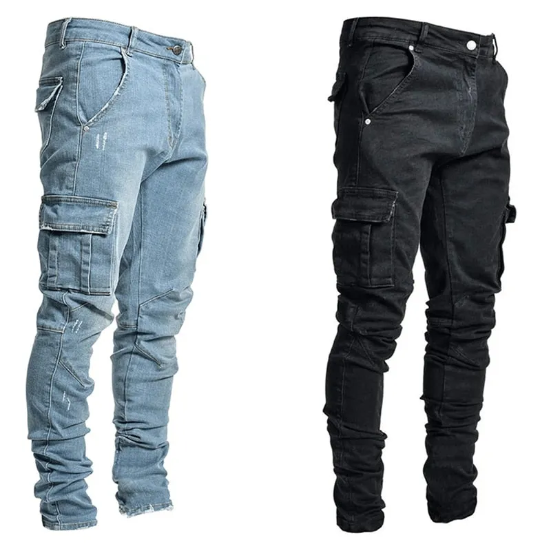 Multi Pocket Cargo Jeans for Men