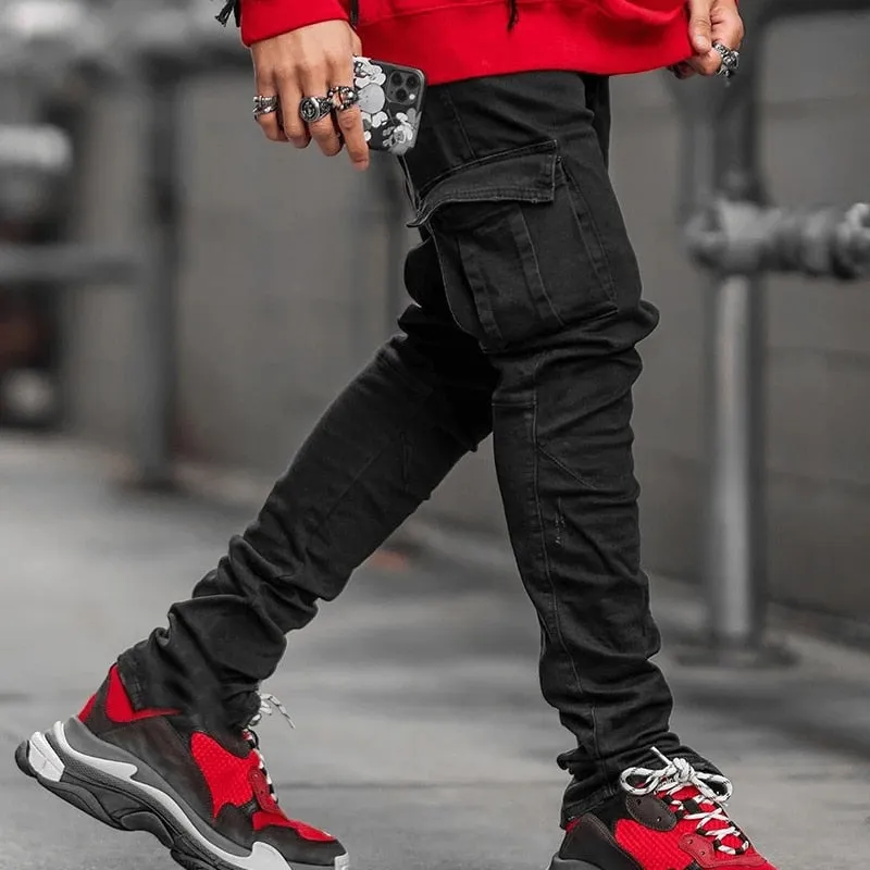 Multi Pocket Cargo Jeans for Men