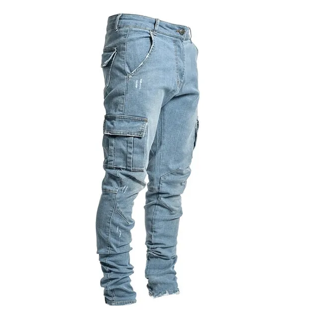 Multi Pocket Cargo Jeans for Men
