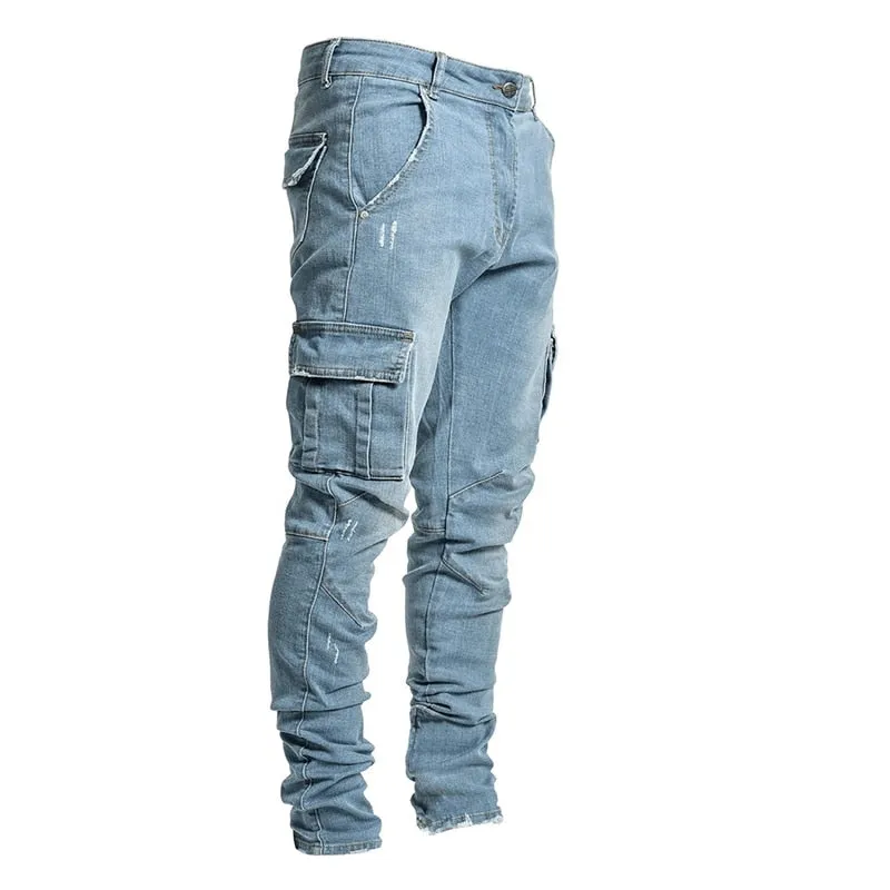 Multi Pocket Cargo Jeans for Men