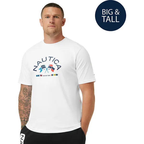 Nautica Extended Size Navan Tee - White