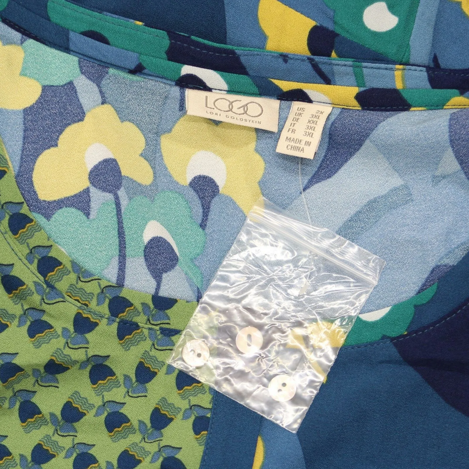NWT LOGO By Lori Goldstein Woven Mixed Print Dress. A354574-Plus Plus 2X