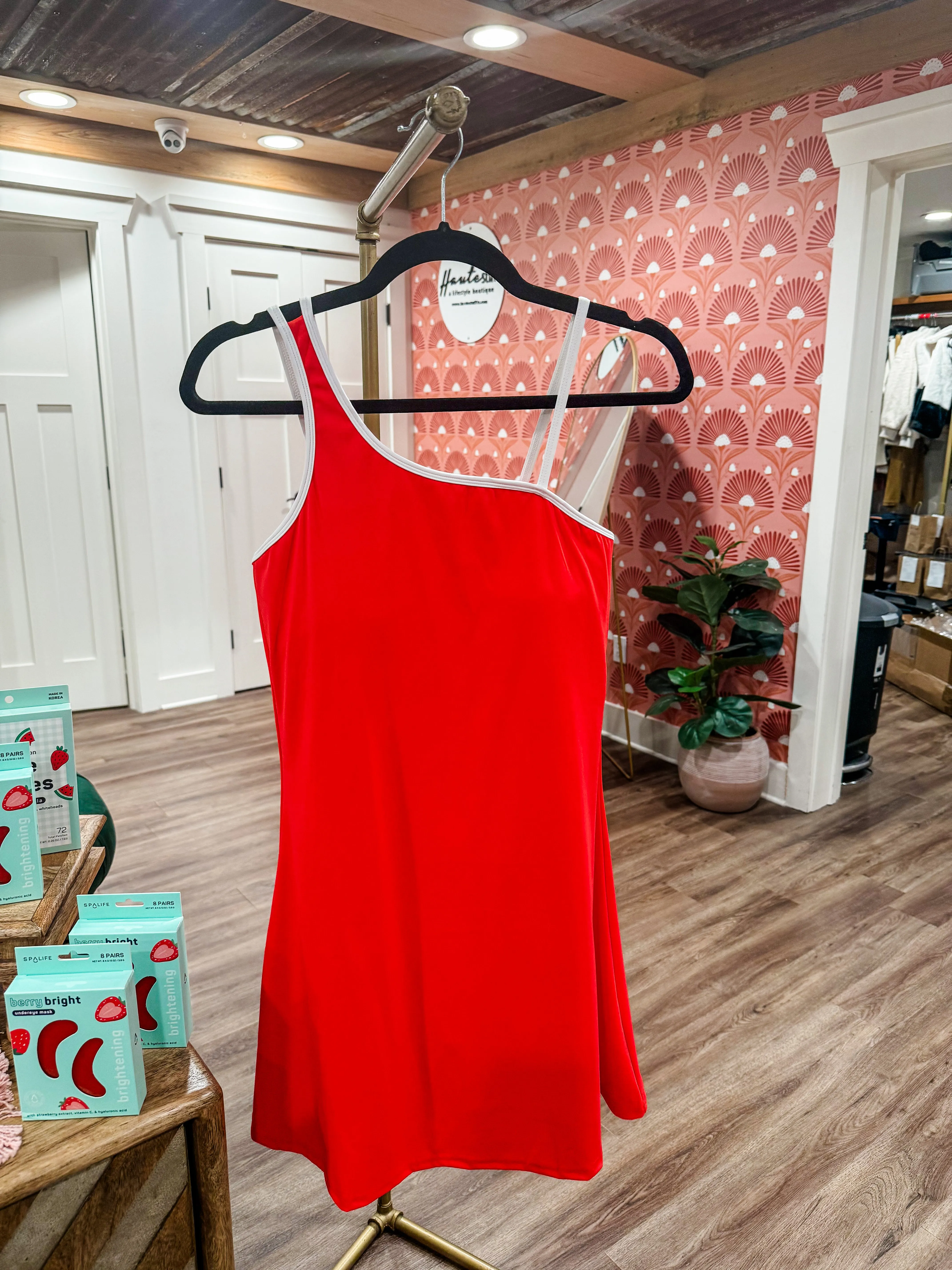 On the Move Athletic Dress- Red