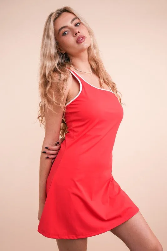 On the Move Athletic Dress- Red
