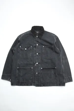 orSlow Loose Fit Coverall - Black Denim Stone D61S