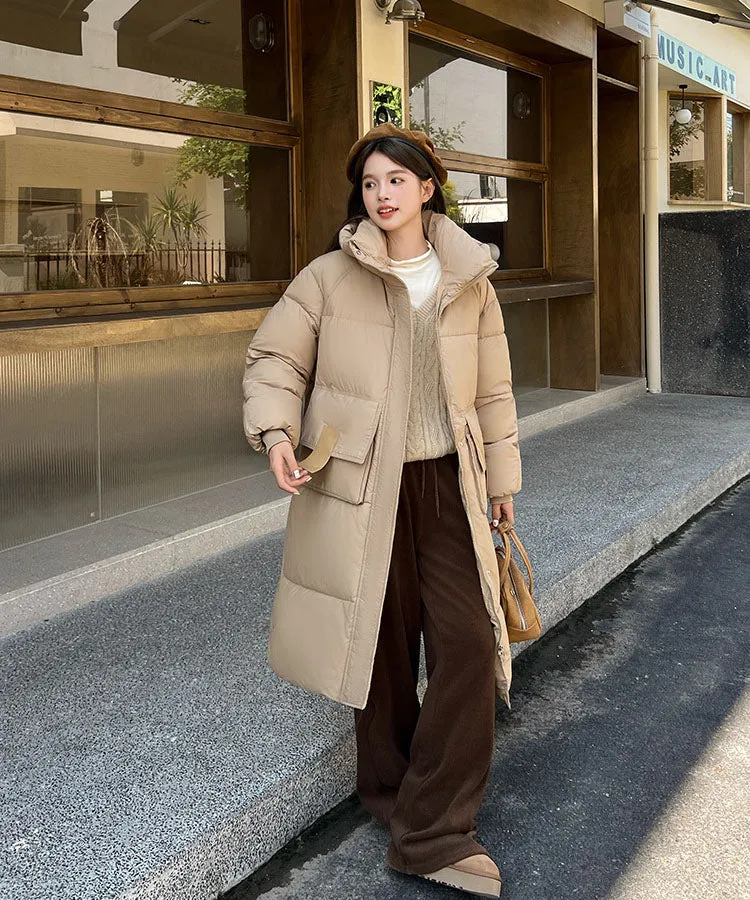 Oversized Women's Hooded Padded Jacket with Elastic Band Cuff
