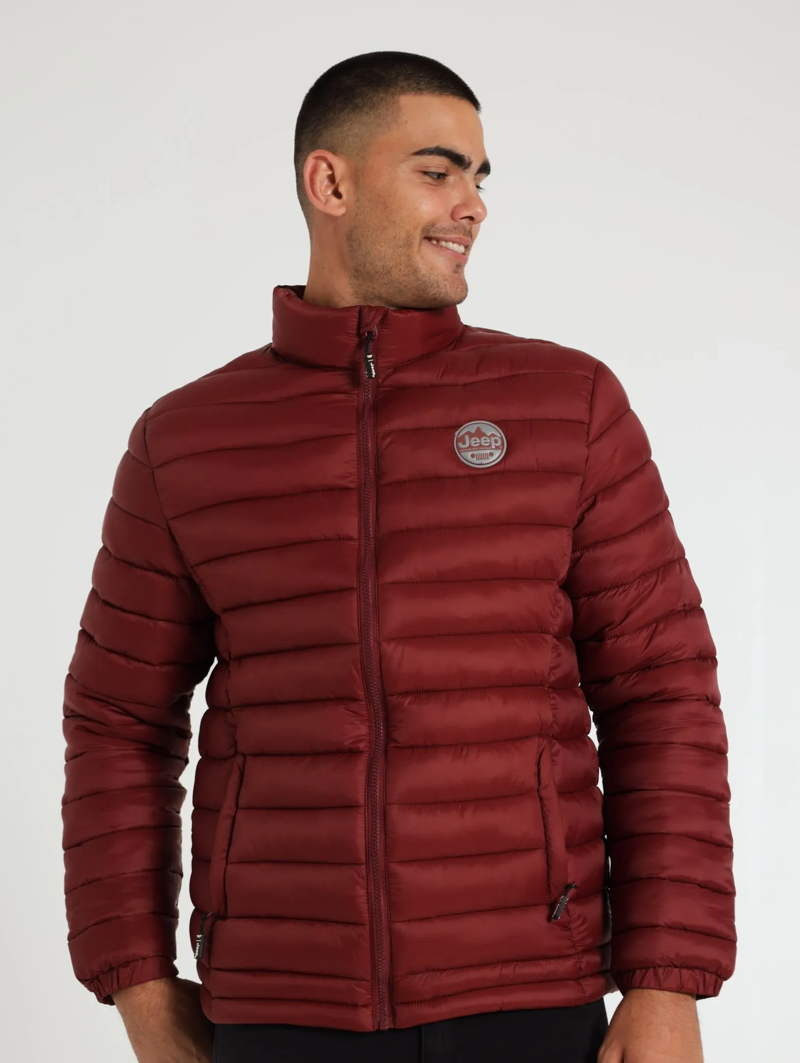 Packable Puffer Jacket - Burgundy