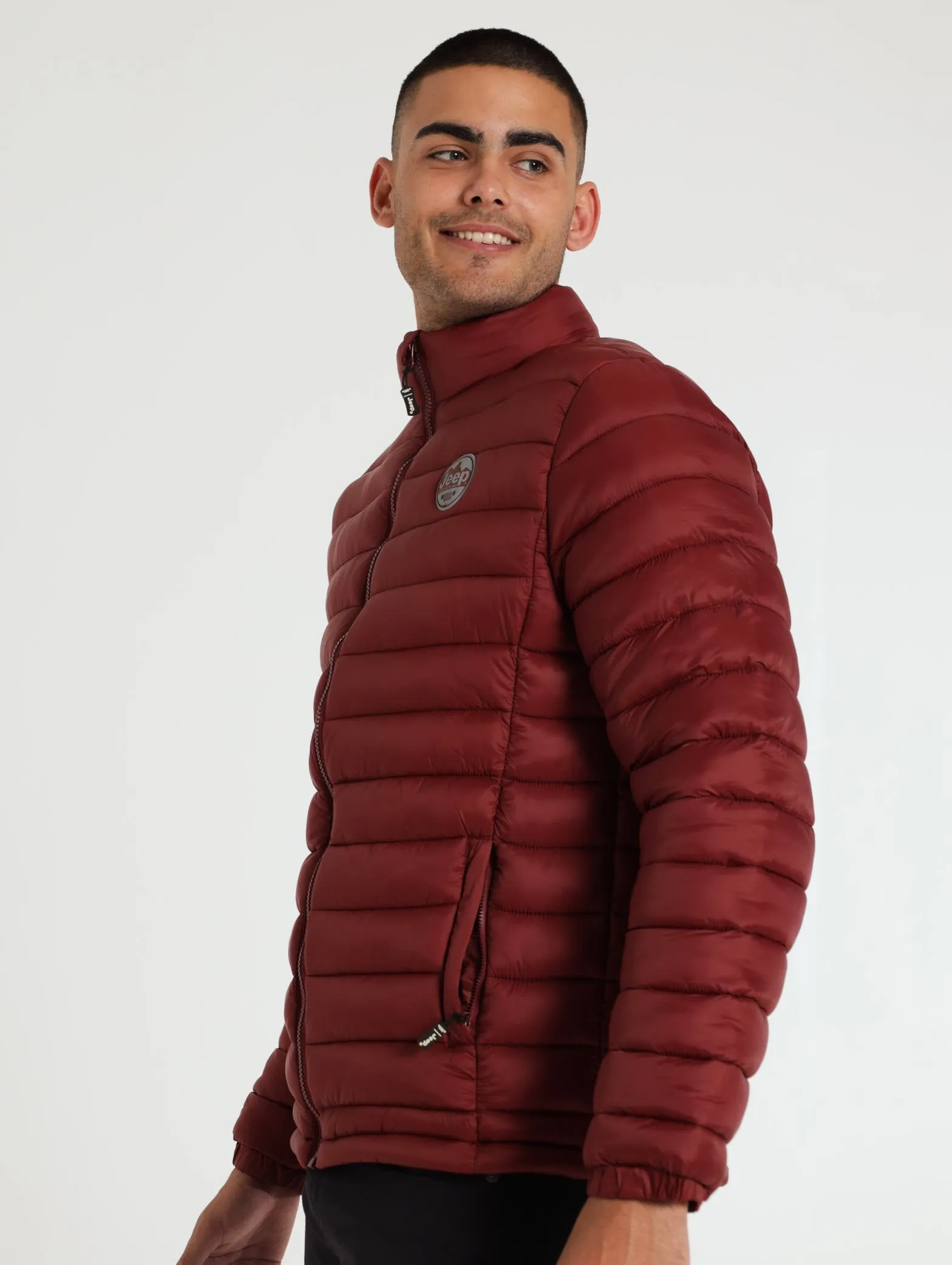 Packable Puffer Jacket - Burgundy