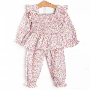Petals in the Park Pant Set, Pink