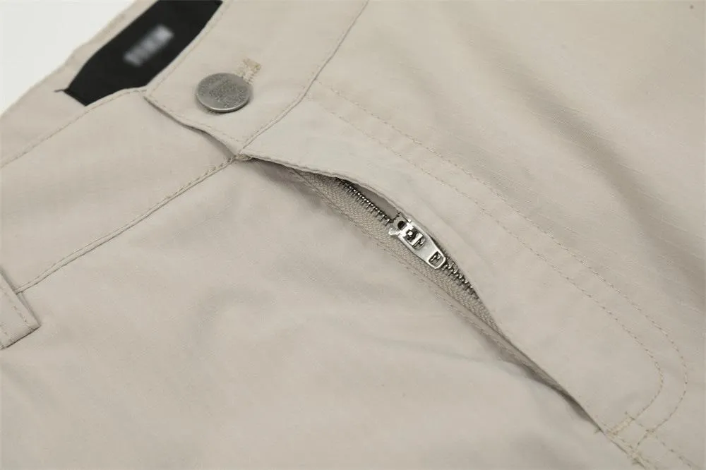 Pleated Paratrooper Tooling Trousers Men's Casual Loose Straight Leg Pants American Style High Street Vibe Trendy Solid Color Wide Leg Pants