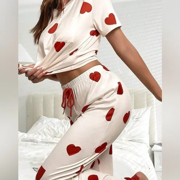 Pocketed Round Neck Top and Drawstring Pants Lounge Set