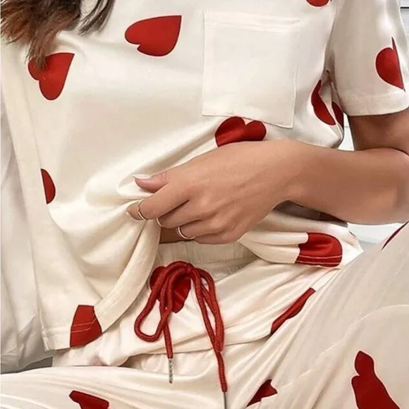 Pocketed Round Neck Top and Drawstring Pants Lounge Set